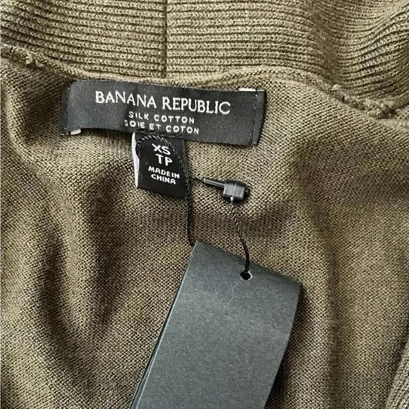 [XS]Banana  Republic Green Silk Cotton Blend Open Cardigan - Picture 2 of 9